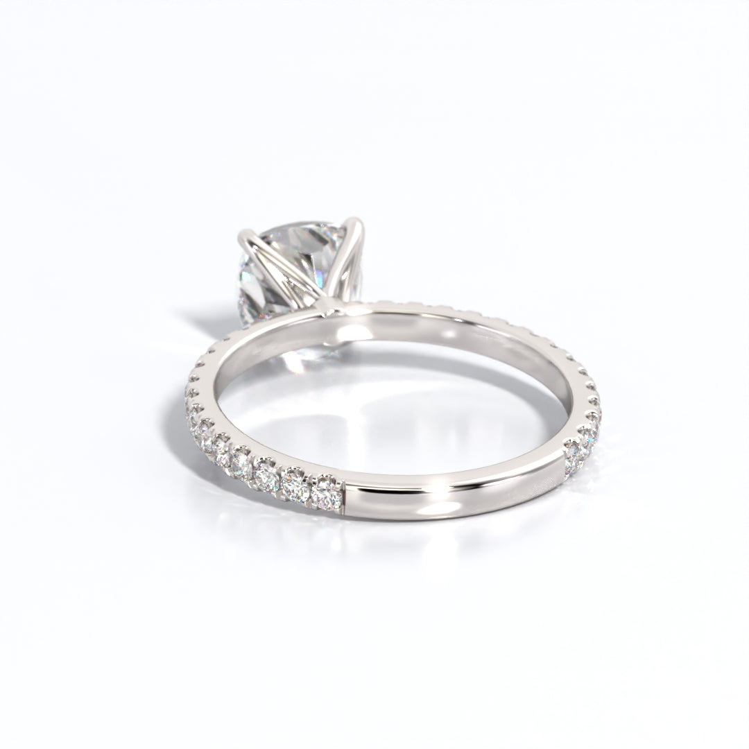 2.5 ctw Cushion Lab Grown Diamond Band Engagement Ring