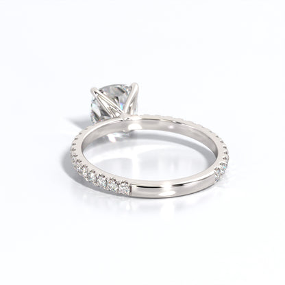 2.5 ctw Cushion Lab Grown Diamond Band Engagement Ring