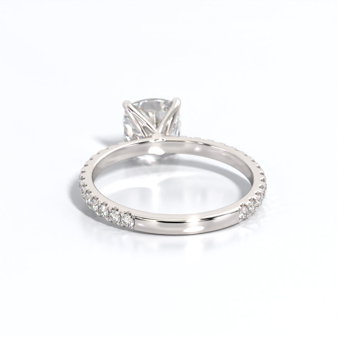 2.5 ctw Cushion Lab Grown Diamond Band Engagement Ring