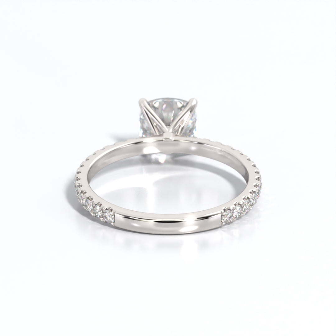 2.5 ctw Cushion Lab Grown Diamond Band Engagement Ring