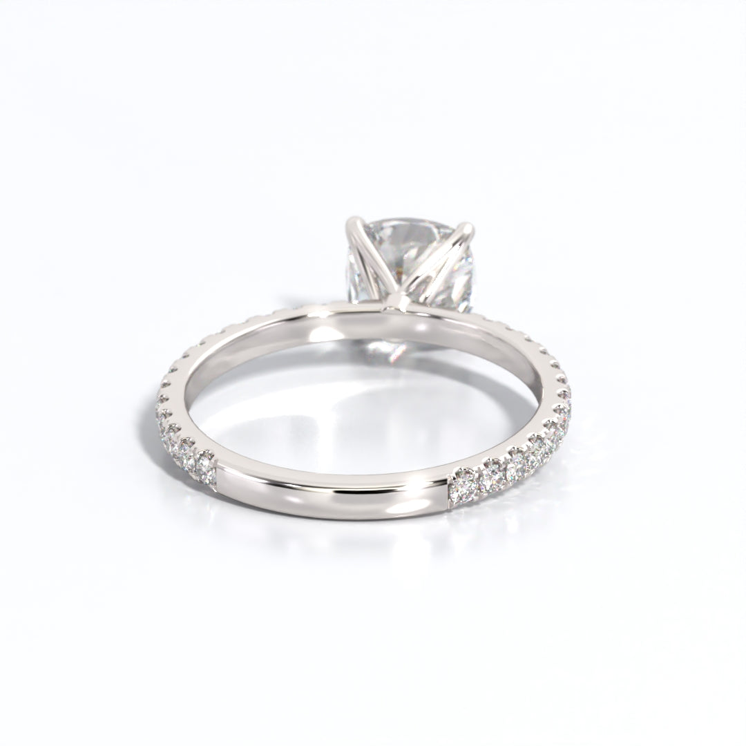 2.5 ctw Cushion Lab Grown Diamond Band Engagement Ring