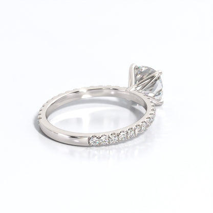 2.5 ctw Cushion Lab Grown Diamond Band Engagement Ring