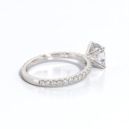 2.5 ctw Cushion Lab Grown Diamond Band Engagement Ring