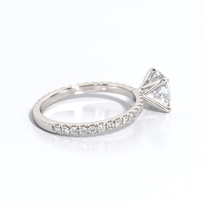 2.5 ctw Cushion Lab Grown Diamond Band Engagement Ring