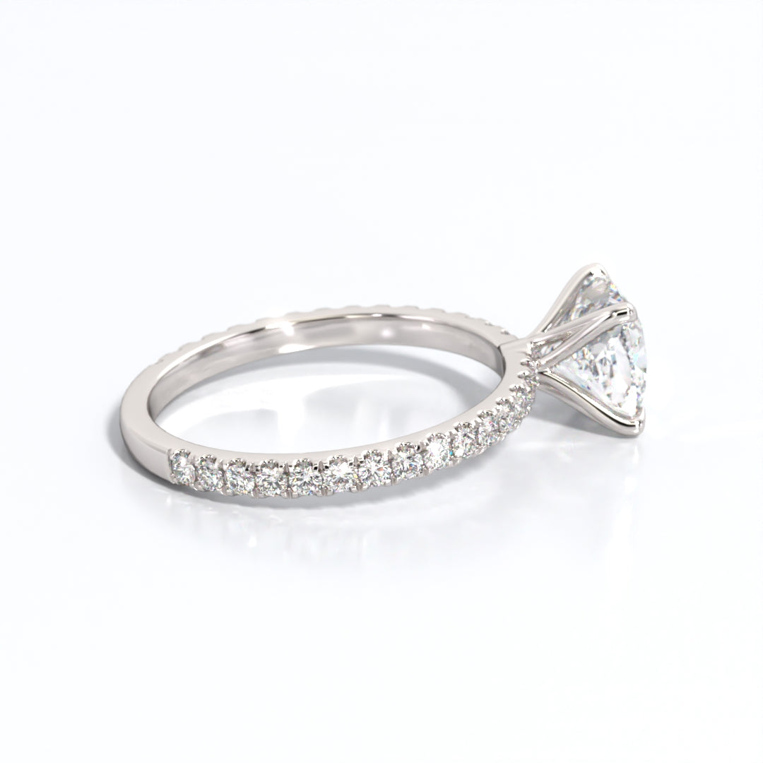 2.5 ctw Cushion Lab Grown Diamond Band Engagement Ring