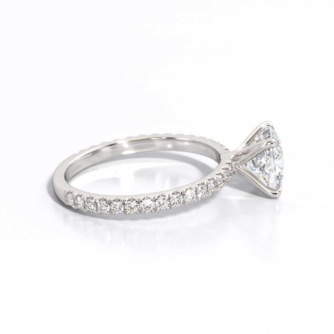 2.5 ctw Cushion Lab Grown Diamond Band Engagement Ring