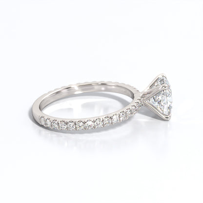 2.5 ctw Cushion Lab Grown Diamond Band Engagement Ring