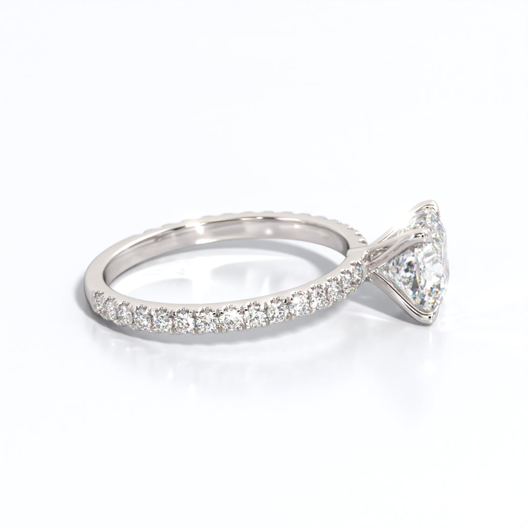 2.5 ctw Cushion Lab Grown Diamond Band Engagement Ring