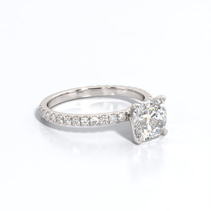 2.5 ctw Cushion Lab Grown Diamond Band Engagement Ring