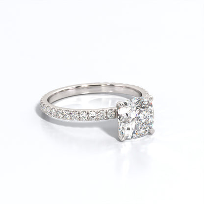 2.5 ctw Cushion Lab Grown Diamond Band Engagement Ring