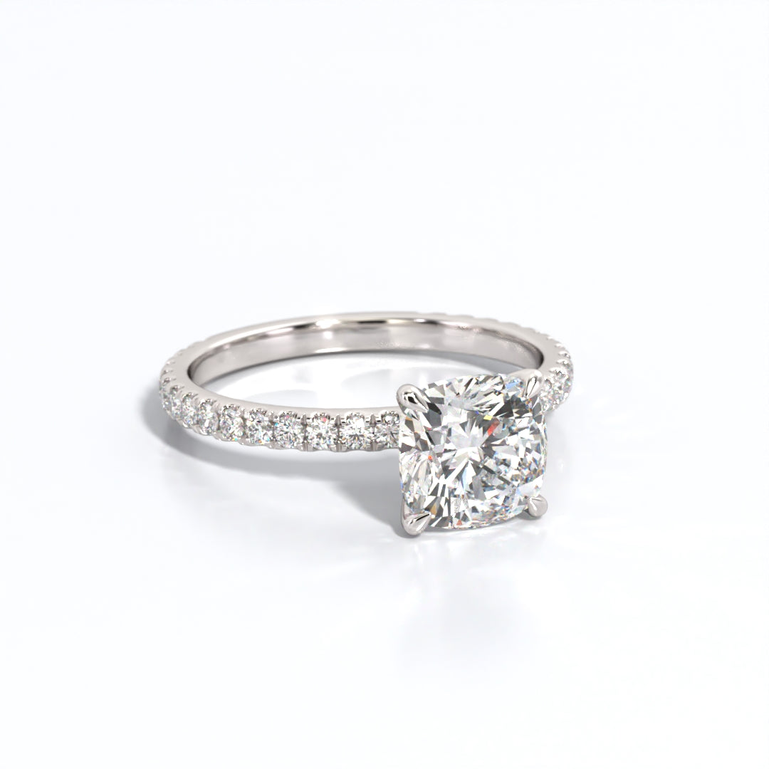 2.5 ctw Cushion Lab Grown Diamond Band Engagement Ring