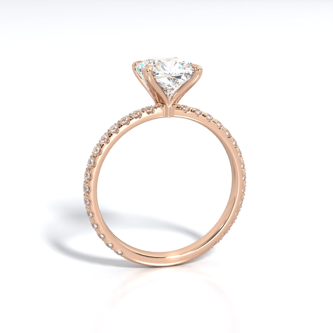 2.5 ctw Cushion Lab Grown Diamond Band Engagement Ring