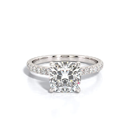 2.5 ctw Cushion Lab Grown Diamond Band Engagement Ring