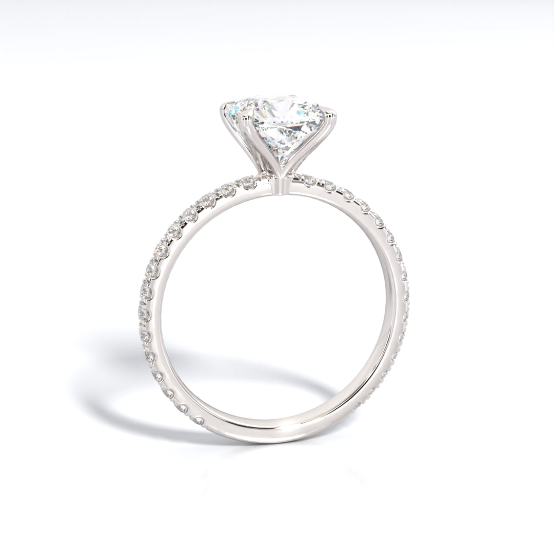 2.5 ctw Cushion Lab Grown Diamond Band Engagement Ring