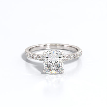 2.5 ctw Elongated Cushion Lab Grown Diamond Band Engagement Ring