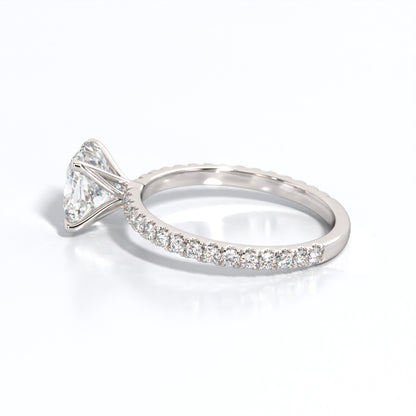 2.5 ctw Elongated Cushion Lab Grown Diamond Band Engagement Ring