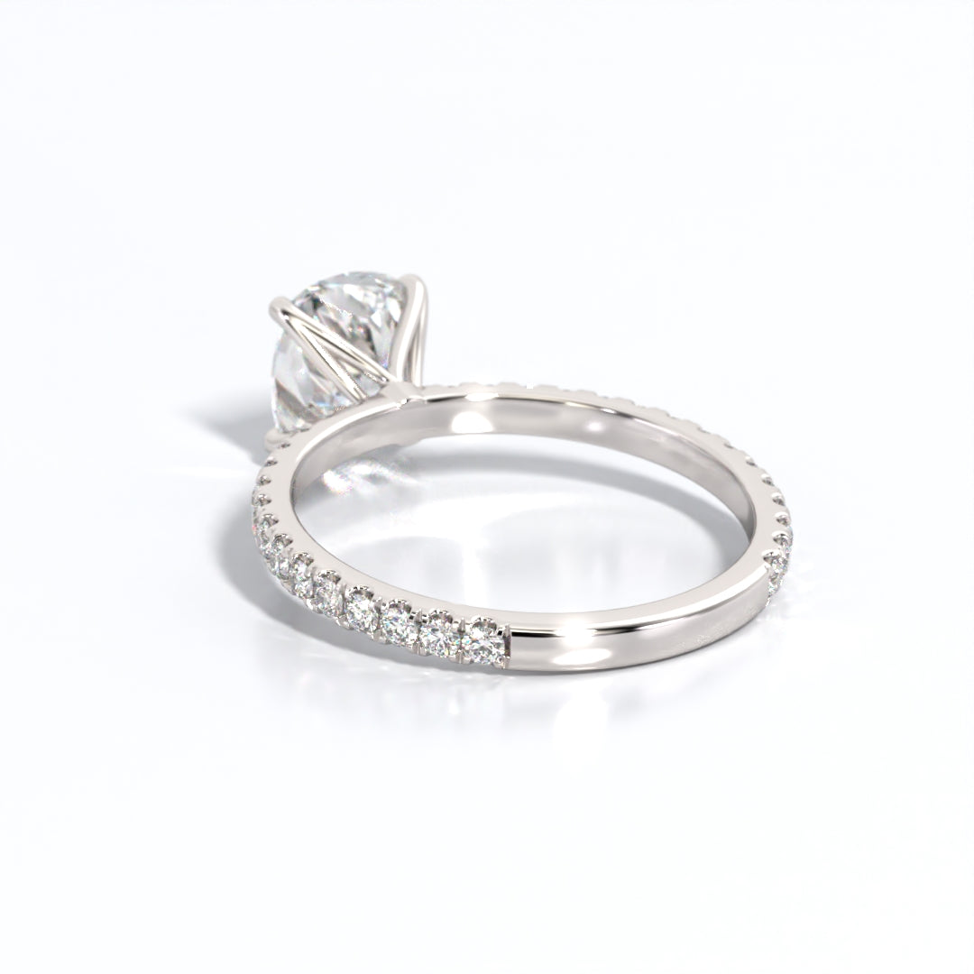 2.5 ctw Elongated Cushion Lab Grown Diamond Band Engagement Ring