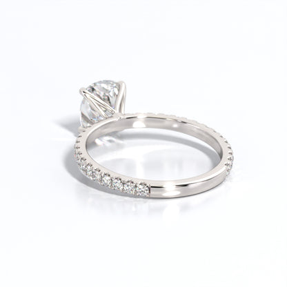 2.5 ctw Elongated Cushion Lab Grown Diamond Band Engagement Ring