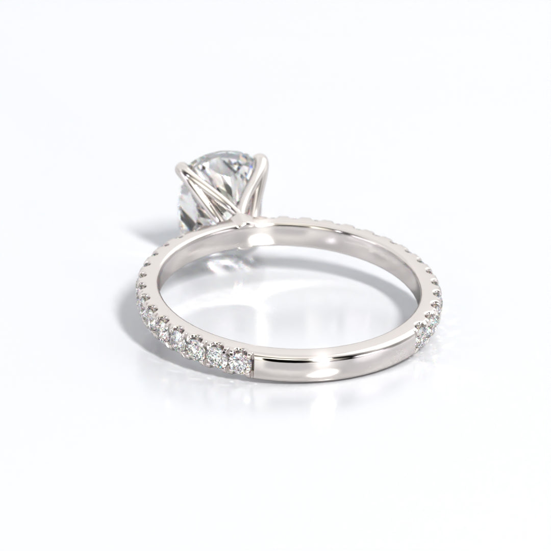 2.5 ctw Elongated Cushion Lab Grown Diamond Band Engagement Ring