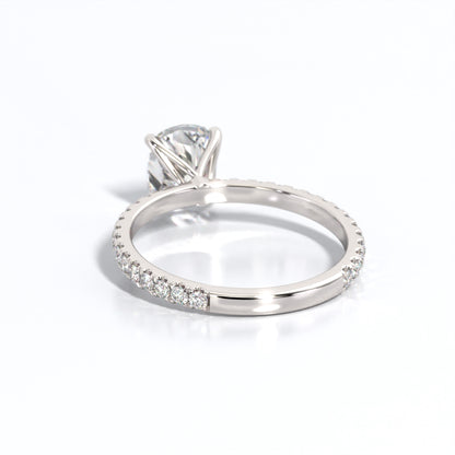 2.5 ctw Elongated Cushion Lab Grown Diamond Band Engagement Ring