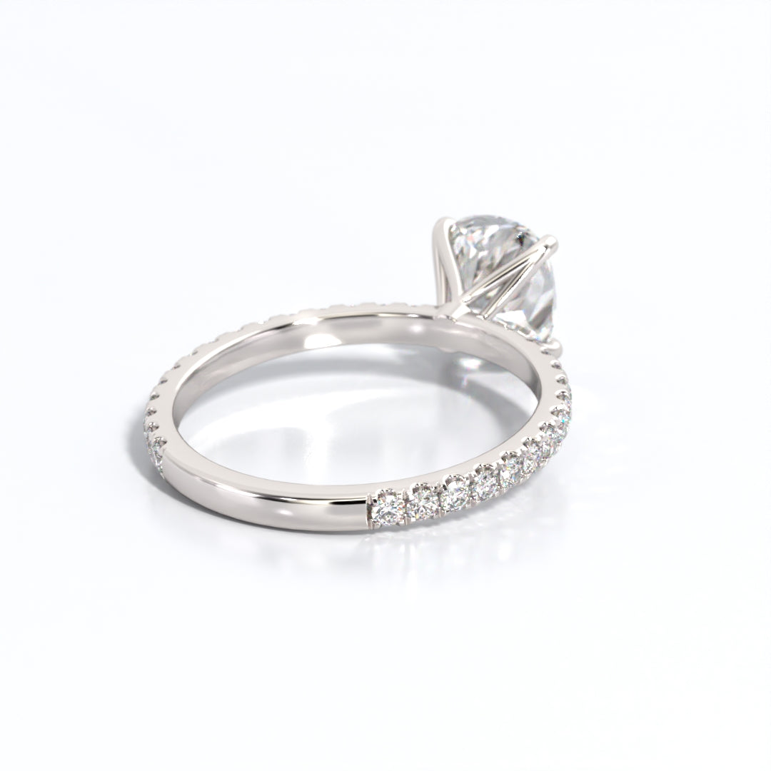 2.5 ctw Elongated Cushion Lab Grown Diamond Band Engagement Ring