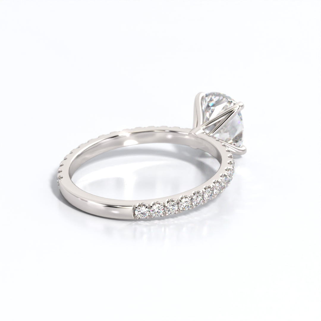 2.5 ctw Elongated Cushion Lab Grown Diamond Band Engagement Ring