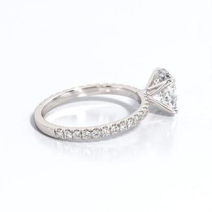 2.5 ctw Elongated Cushion Lab Grown Diamond Band Engagement Ring