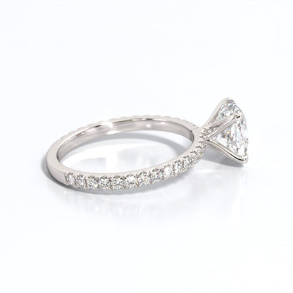 2.5 ctw Elongated Cushion Lab Grown Diamond Band Engagement Ring