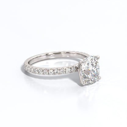 2.5 ctw Elongated Cushion Lab Grown Diamond Band Engagement Ring