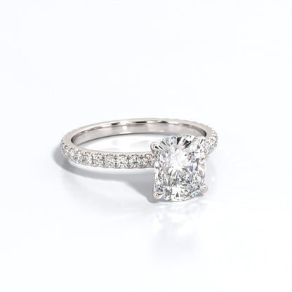 2.5 ctw Elongated Cushion Lab Grown Diamond Band Engagement Ring