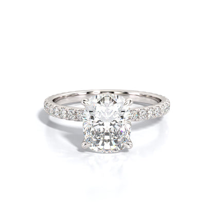 2.5 ctw Elongated Cushion Lab Grown Diamond Band Engagement Ring