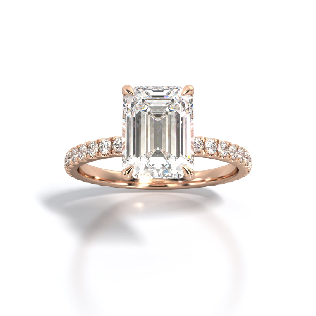 Labrine Engagement Rings 2.5 ctw Emerald Lab Grown Diamond Band Engagement Ring – Lab Grown Diamonds