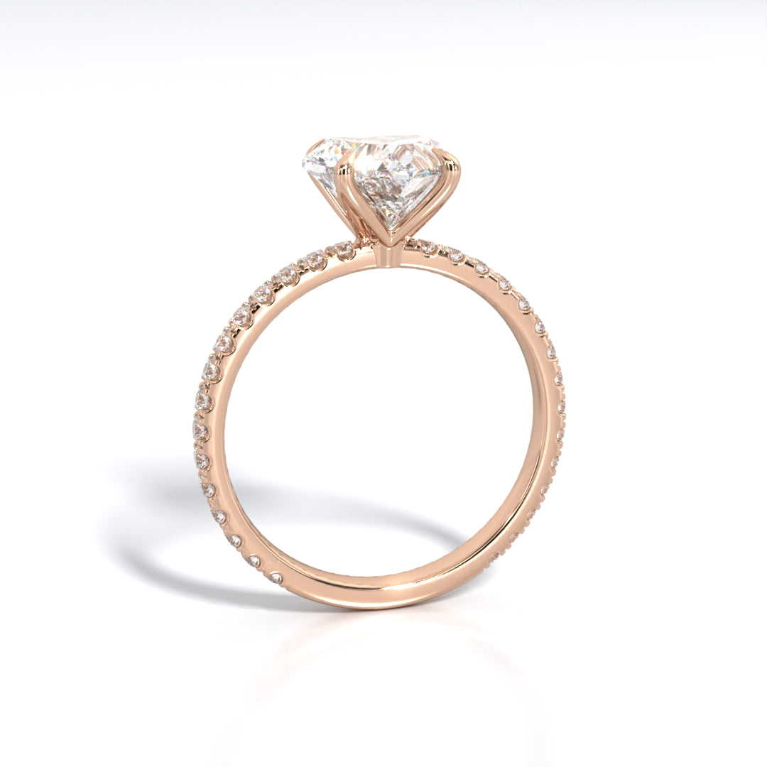 2.5 ctw Heart-Shaped Lab Grown Diamond Band Engagement Ring