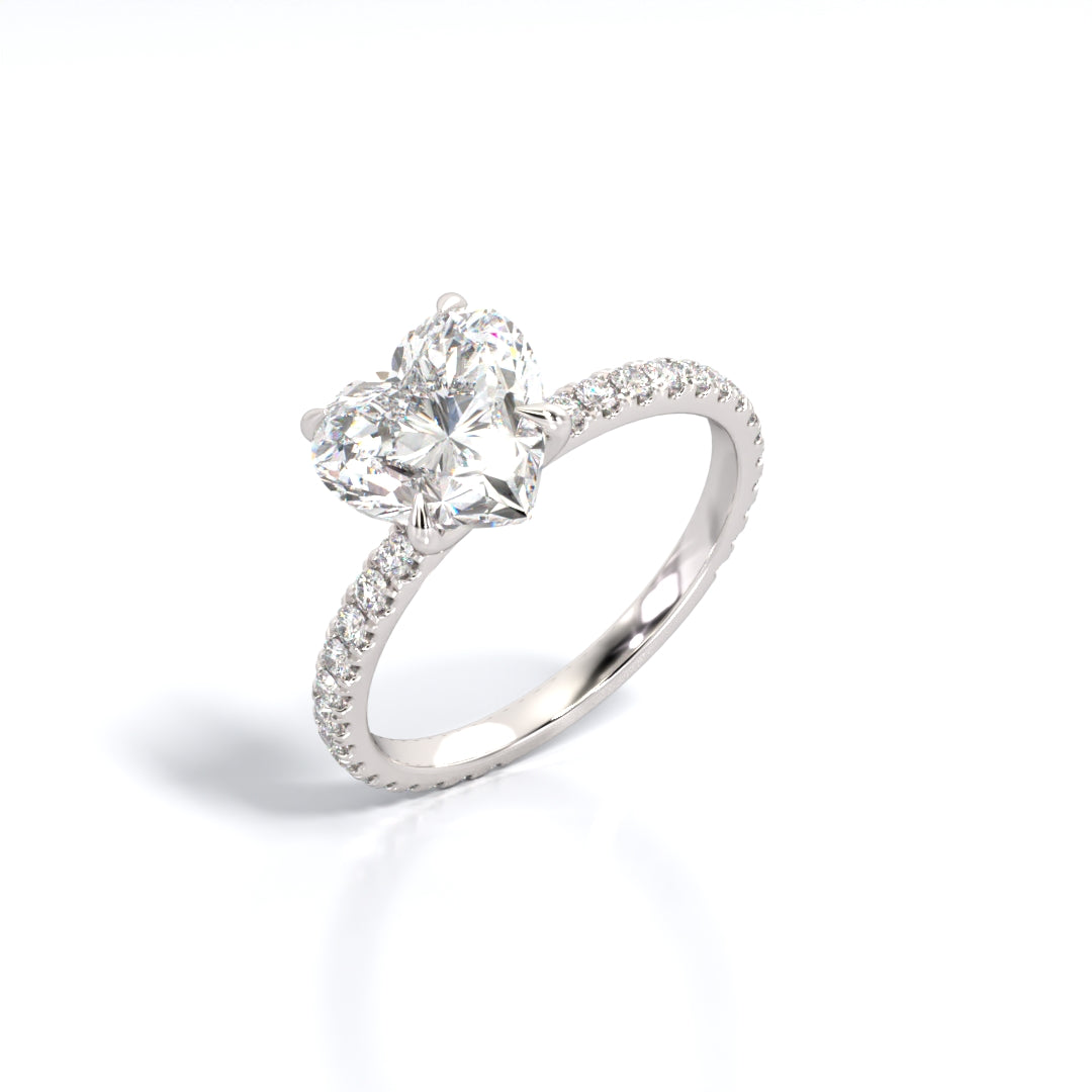 2.5 ctw Heart-Shaped Lab Grown Diamond Band Engagement Ring