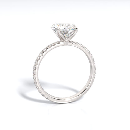 2.5 ctw Heart-Shaped Lab Grown Diamond Band Engagement Ring