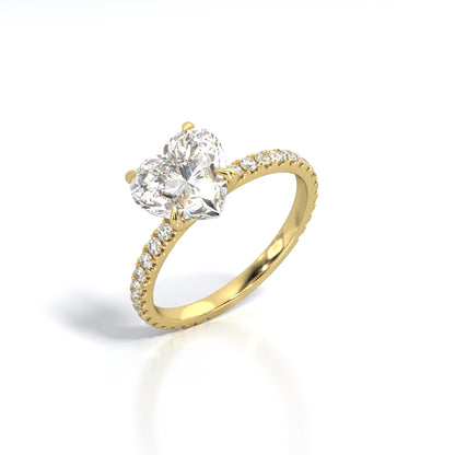 2.5 ctw Heart-Shaped Lab Grown Diamond Band Engagement Ring