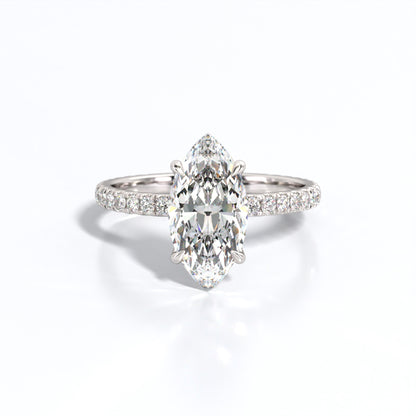 2.5 ctw Marquis Lab Grown Diamond Band Engagement Ring