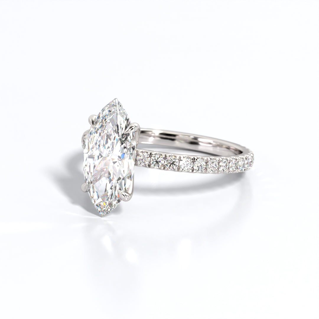 2.5 ctw Marquis Lab Grown Diamond Band Engagement Ring