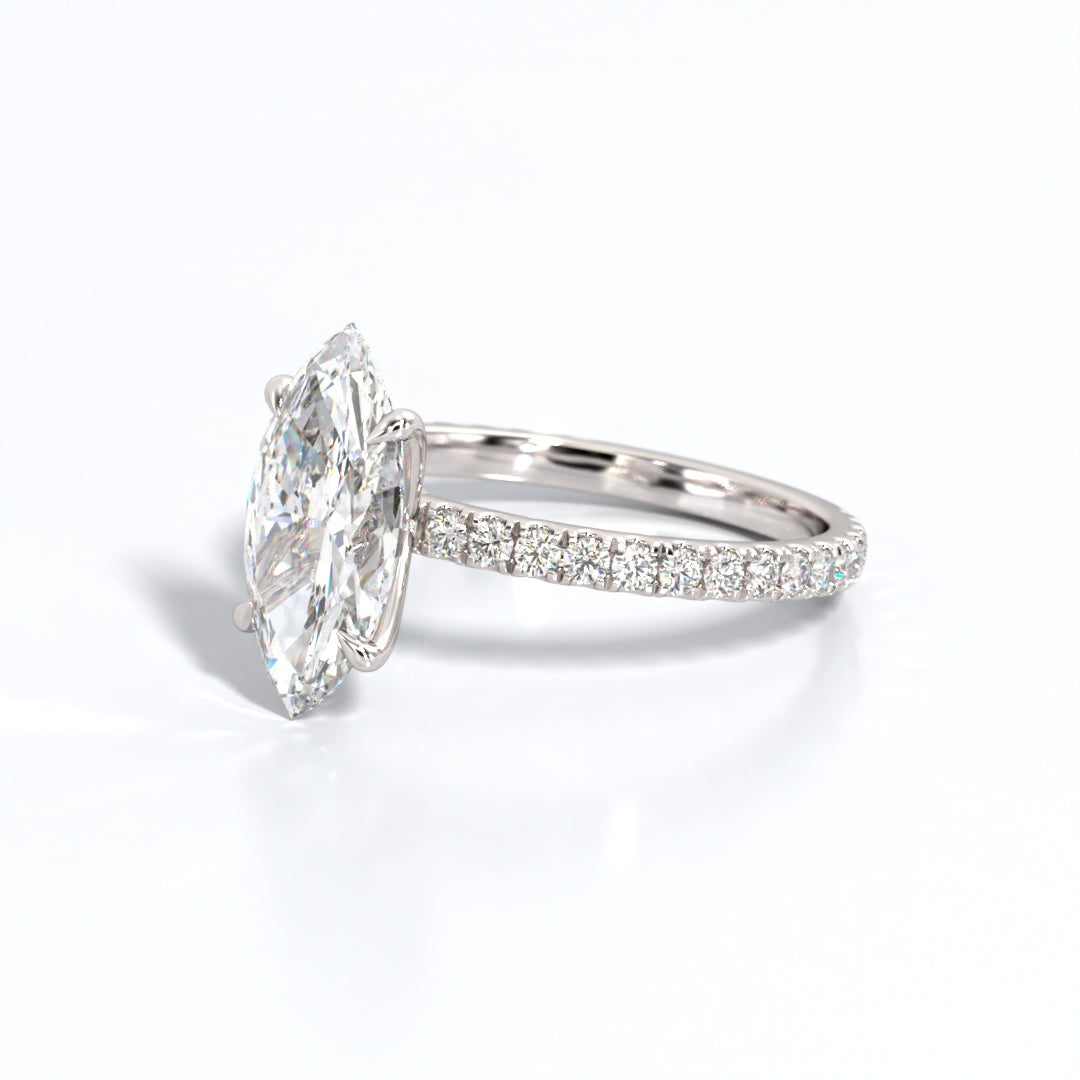 2.5 ctw Marquis Lab Grown Diamond Band Engagement Ring