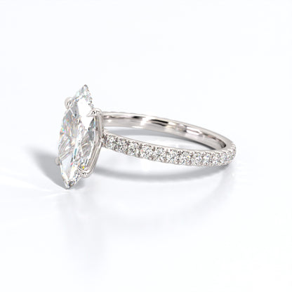 2.5 ctw Marquis Lab Grown Diamond Band Engagement Ring