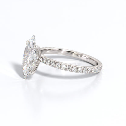 2.5 ctw Marquis Lab Grown Diamond Band Engagement Ring