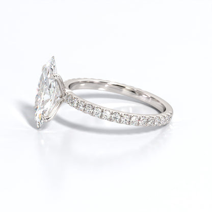 2.5 ctw Marquis Lab Grown Diamond Band Engagement Ring