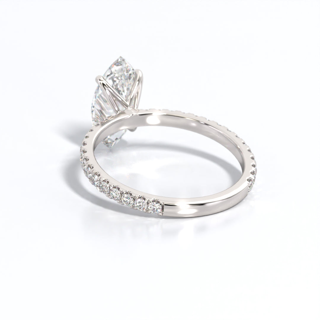 2.5 ctw Marquis Lab Grown Diamond Band Engagement Ring