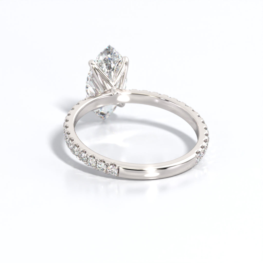 2.5 ctw Marquis Lab Grown Diamond Band Engagement Ring