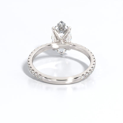 2.5 ctw Marquis Lab Grown Diamond Band Engagement Ring