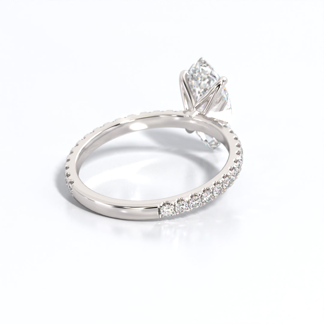 2.5 ctw Marquis Lab Grown Diamond Band Engagement Ring