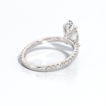 2.5 ctw Marquis Lab Grown Diamond Band Engagement Ring