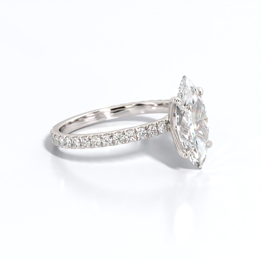 2.5 ctw Marquis Lab Grown Diamond Band Engagement Ring