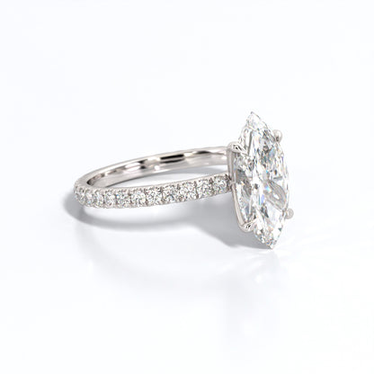 2.5 ctw Marquis Lab Grown Diamond Band Engagement Ring