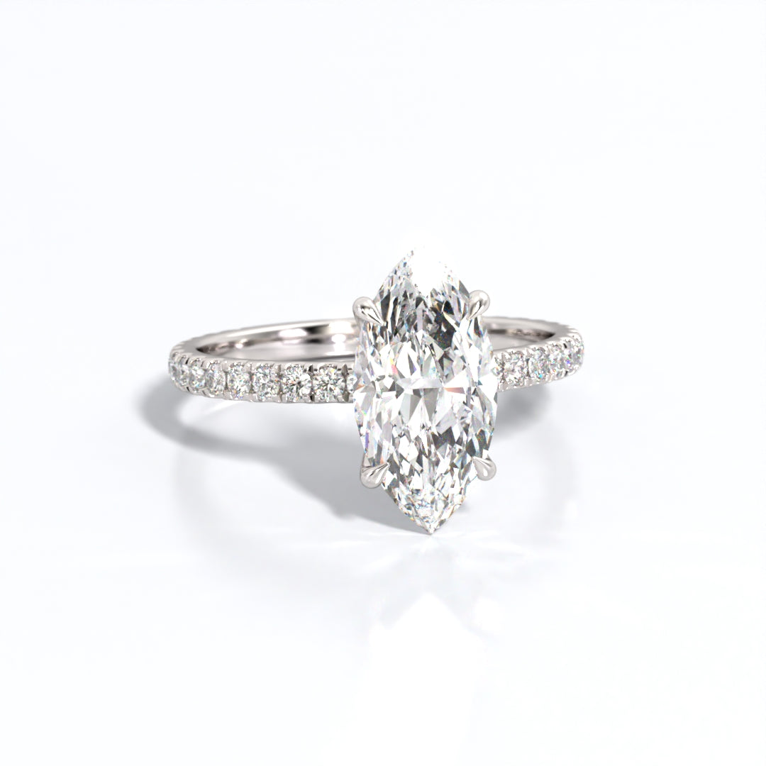 2.5 ctw Marquis Lab Grown Diamond Band Engagement Ring